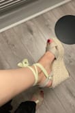 I really like it. It looks like the photo. I have not walked with it a lot yet but it looks comfortable. The only thing is that the lace was a little too green for me. I expected more nude. - Elham S.