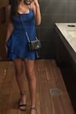 The dress is really cute a little big at the waist but still looks nice! The color is really nice and pops on your skin-makes you look really tan. I would definitely recommend buying. I rate it a 4/5. I am 5'5 and the dress hits me mid thigh, not that short, longer than most dresses. - Sam Y.