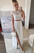 I wanted a low key more casual wedding party and picked a dress that was still giving out the bride vibe but wasn't all the volume and lace. I fell in love with the dress as soon as I saw it on the website and it turned out to be the one! I ordered a few more options and all of them were amazing. The cost of the dresses is also very reasonable and I am generally super happy with Lulus and will definitely buy from them again! - Jana N.