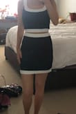 The material is a great thick quality and the zipper is sturdy! The skirt runs big so I sized down but paired with the top it makes for an amazing fit for a night out. - Caitlin C.