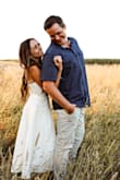 This dress was perfect for our engagement photos. I got a small, beautiful detail. And the material has everyone asking if we had just gotten married! It has bowing in the top so it stayed put. Now, the corset made it hard for my ribs to move, but I was also being swung around and picked up for 40 mins in the dress. I love it so much. I want another reason to wear it - Ashley A.