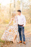 This dress was the perfect dress for my engagement pictures this past fall!  It fit perfectly with me wearing about 4" heel.  The fabric was high quality and the colors were just as pictured.  The little cut out in the back was such a cute touch!  Couldn't have asked for a better dress to wear! - Danielle K.