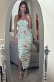 I love everything about this dress. It looks just like in the pictures. It brings out all the curves and hides what you don't want people to see.
Light material. Perfect for date night or a summer vacay dinner. - Jasmin K.