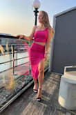 Fit perfectly! The skirt did ride up a bit when walking, but I didn't mind. The material is thick and feels nice, not see through at all. - Reagan T.