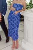 This dress was beautiful! The fabric was great quality, it fits really nicely on my body and had good stretch to it. The bust stayed up without problem - I really didn't have to fuss with it most of the night! - Kelly D.