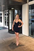 This dress is so flattering!! No need for bra! The cut outs on the side give the illusion of a smaller waist. I received so many compliments when I wore this! - Gail C.