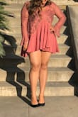 This dress was perfect for my boho themed dance. The only annoying thing is its pretty much impossible to button the dress up at the neck by yourself, but it definitely made it more secure. I'm short, so the length worked on me however if you are even an inch taller, it may be wayyyy to short. - Piyusha N.