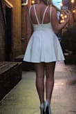 The material was very smooth, not see through. showed all beautiful curves. Ordered a medium and fit perfectly!! - Abigail K.