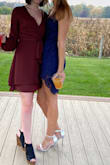 I love this dress to wear to fall weddings! It is a tighter fitting dress but is very flattering. - Sarah H.