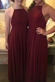 The thing about Lulus is I never have to get anything altered. I definitely needed high heels but I wouldn't have worn flats anyways. I have a very small chest, but I think this would have fit most. So cute for my best friends wedding 
I'm on the left. - Taylor H.