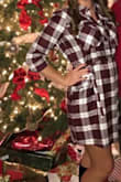 The fabric is thick but comfortable.  The belt was a little flimsy but it hasnt stopped me from wearing this dress several times. Would recommend. - Emily W.