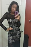 I'm 5'6" 130 lbs with a butt. This fit snug like a glove. Highlighted every curve. I wore it to a company holiday party and I received so many compliments! It was such a hit. I love the black, it is such a classic look, and of course slimming. It is definitely very good quality. It is very long so if you wanted to wear 4 or 5 inches heels, it works, and doesn't make the dress look likes it is flooding. - Iris A.