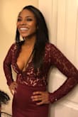 This dress hugged my curves very nicely. I'm 5'0 126, athletic build and this dress made me look so amazing! I will say stay away from carbs on the day you plan to wear it bc it will show the bloat lol. I love the fact that you can close the top with the clips and I could go from sexy to completely sexy in two hot snaps. Lol I received sooo many compliments on my dress that night. I ordered the maroon option. - Tiara S.