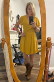 This was a fun little dress for an outdoor concert paired with some cowboy boots. The fabric is cool and flowy but lawd does it wrinkle! Pack your steamer if you're taking it on a trip.. Update: even though I washed it in cold, on a hand wash cycle and air dried it on the rack, the outer layer shrunk so badly that the liner hangs out way below the dress and I can no longer wear it. One and done. Cheap material - Robin B.