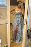 It was a weird, shiny fabric that I didn't like. The shape was cute, though! I didn't feel like those strings were gonna keep me held up, sadly. :/ - Natalia A.