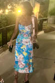 Wore this out on vacation for a birthday dinner, and it is such a beautiful dress! The bust area is definitely an odd fit... I ended up using scotch tape to make it work bc that is all we had (kinda funny but you do what you can in a last-minute situation!) I recommend having some 'fashion tape' or something like that to help with the fit in the top area. The color and style are so great - excited to wear it again! The Lulus size helper was right on for sizing. - Kellee H.