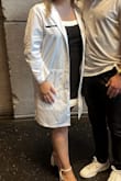 Even though I had to size up for length purposes (and is a little tight around the waist), this dress was soooo cute for my white coat ceremony! The white accents were perfect with white shoes - it was exactly what I was looking for. - Sydney H.