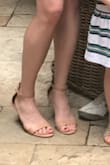 These are great! Very comfortable, Pretty, and a great price! I usually wear between a nine and a 10, and the 10 fit just a bit large, but the ankle strap kept them in place enough that I didn't need to exchange. - Amanda C.
