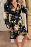 It's giving satin robe vibes, and I am here for it!
The fabric is soft and so comfortable! The fit is perfect! I feel so luxe in this dress!
The sleeves, hem length, and deeper décolletage work together beautifully to really create a perfectly balanced dress.
I'll wear this to many work events but this will also be perfect for date nights! - Christina H.