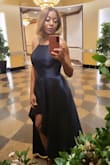 In search of a beautiful navy dress, when I came across this option.It's absolutely beautiful.It's true to size.I received so many compliments. - Nicky F.