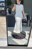 I was worried this dress would be too 'simple' looking but I absolutely loved it!! I am having a beach wedding, so didn't want anything too over the top and I love a more classic and simple look. This dress absolutely delivered! The dress has two layers of fabric, so not see-through at all. - Natalia H.