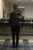 My favorite shirt for work. I love the pattern, material and everything about this! It fits true to size. For work, its easy, black pants + this shirt  and I am ready and chic :) - Deise S.
