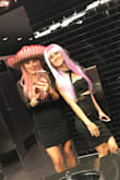 This was the perfect dress if your looking for something fun, cute but a little risque. Great for Vegas or any Bachelorettes. Easy to move and dance in, and the material was super comfortable! 

Please ignore her pink wig as it was for a bachelorette party. The pictures don't do the dress justice at all. - Abby P.