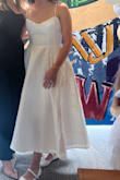 I wore this dress for our wedding after party and it was just perfect. I wore it with a pair of flats and it was so elegant. The pattern on the dress is beautiful and the pockets were so convenient. I don't think this dress would be suitable for a slim build with a bigger bust as there is no stretch in the top part of the dress. - Jude M.