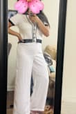 I love everything about this piece. Fabric, softness, overall look and it's fit. You can pair it with a jeans or shorts. I wore it for a graduation party and paired with a black skirt. Everyone were asking me about where did I buy this one! It's a good purchase, worth the money! The picture is from my trial session! - Sameekshya M.
