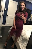 Perfect dress for Christmas Eve or even dress rehearsal dinners! No complaints about this whatsoever except that I love it! From the fit to the style it's perfect and true to size in every which way!
Pairs great with the Amalia Black Lace-up Heels I found on Lulus as well. - Abby P.