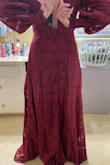 This dress was gorgeous, the fabric, the color and the style. But, it is not wearable. I am very petite, have a small bust and usually wear an XS from most companies. I ordered a S and the fabric wouldn't even meet to zip in the back. It fit perfectly in the waist and chest. Either my particular garment was incorrectly cut or the basic pattern used was way off. I have a small frame, go to the gym six days a week and do not have any spillage. This was a final sale at an excellent price, but there were no more mediums by the time I received this dress. So sad. - Barbara T.