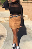 I thought this would be the perfect fall skirt. It's such a gorgeous color, and the material is extremely soft. Sadly, I had to return it because it was too big. I would definitely get it in a smaller size though! - Starkisha S.