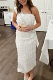 Wore this dress for my bridal shower and felt amazing in it! Received a lot of sweet compliments. I am usually a medium, but sized down, and I'm really glad I did as it was somewhat loose even for a small.
The detail is stunning in this dress! 10/10 - Brianna B.