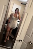 I got this romper for my engagement photos and it is very complimenting! I had a baby 2 years ago and I am still not completely comfortable with my new body but this made me feel beautiful! - Gabby C.