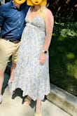 This dress is good quality and a beautiful print. Perfect for a baby shower for a little boy! The straps aren't adjustable so I felt a little revealing but I got lots of compliments on the dress itself! - Krista L.