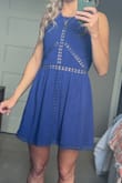 This dress was extremely comfortable throughout an entire evening of a wedding, dancing, etc. I didn't have to fiddle with it at all and received many compliments! At 5'5 and 127ish lbs, the small fit me perfectly (with breathing room around the rib cage where there is no stretch to the dress). I wore nipple covers underneath which worked great. I was also able to wear shorts with side pockets underneath for my phone and nobody was the wiser. This knocked it out of the park for me! - Jamie H.