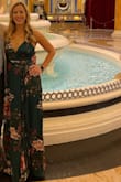 This dress is beautiful! The fabric, fit and flow made it a great option for an upscale night out in Vegas! Wore with nippies and felt very comfortable all night. Fits TTS in my opinion. Just needed my higher heels to make the length work. - Erin F.