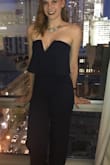 This is one of my favorite Lulu's purchases. I'm tall so I order "L" in nearly everything I buy here and it always fits me perfectly (I'm a 4/6 long most places). The color is a pretty navy, and I was able to wear it with heels! If you were shorter you might need to have it hemmed if you wanted to wear flats. It was able to be worn without a bra and didn't stretch too much throughout the night. - Alexis