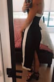 Purchased for a semi-formal wedding coming up in September- absolutely love!! As a smaller busted woman, I was concerned about the dress being strapless but it fits perfectly! It has anti-slip material around the bust to keep it up & fits my body like a glove. - Malorie R.