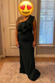 This dress was beautiful, fit like a glove minus around the bust area. I was deciding between a few dresses and it was a tough battle!!! I would have had to have had this one taken in a little in the bust area just because there was a little bit extra room but a size smaller would have been too small. But great quality, beautiful color, and fit so beautifully. - Monica S.