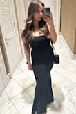 Loved this black dress. I believe it's meant to be more of an ankle length, but given my 5ft height, it worked out and served more of a full length maxi dress. - Paula G.