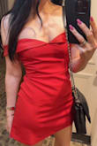 Beautiful dress; only issue was the bust area was too big (can't wear without a bra if small chested). If you're not wearing a strapless bra or pasties, you'll expose yourself if/when you lean over. Had to ask a friend for double sided tape to hold up the dress in the chest area. - Marina R.