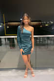 The pictures don't do the dress justice. The green is absolutely stunning in person. Fits perfect! I usually tend to lean towards blacks and navy but this couldn't have been a more perfect dress for a winter banquet! - Alicia H.