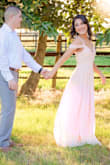 Used this dress for my engagement photos and they came out perfect. The dress was a little long for me but I took it to get hemmed but I didn't wear any heels for the photo shoot that's why it was short. Loved the color!!! - Beatris C.
