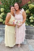 Our sweet bride picked all different dresses for her bridal party, and this is the one she sent me a link for! It's so beautiful & fit very well! I have a larger chest so I was a little worried about getting it zipped up but it fit so nicely & I felt so beautiful in it!!! >p 10/10 recommend!!! - Abbie F.