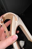 I wore these once for my bridal shower. They're so pretty but towards the end of my party, the top of my heel ripped and it became unsteady They are also very uncomfortable. It was very disappointing. For the price, it should at least be decent quality. Couldn't even get one full use out of them. - Bridget O.