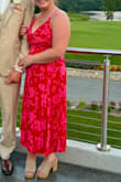 Overall, it fit well. Bust area was loose and low cut so I added a few stitches and that did the trick. Got lots of compliments on this dress! - Jordan S.