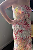 I wore this dress to see Taylor Swift. This dress is extremely sheer, seeing my legs through from right below the hips. The strategic placement of pattern makes it somewhat modest. I wore nude underwear and no bra. It is also longer on me than in the picture. A little bit of the bad, some loose threads, plus a little scratchy. Not bad enough to make it a no go. Also, I am 61 years old!! - Megan M.