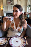 I wore this dress to high tea. I received so many compliments on it. The only thing was it's a little tight in the chest. The clasp that holds the top closed was open a little but not too much to look awkward. - Vanessa C.