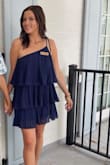 I bought this dress for sorority recruitment and I love it so much! Beyond comfortable and light, and looks super flattering on - got a ton of compliments! I ordered both a S and M, in which both fit me but the S was a bit short so I kept the M! - Sydney R.